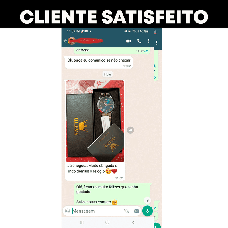 Relógio Diamond™ Aço inoxidável Automático ( À prova d água)