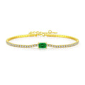 Pulseira Dourada com Zircônia Verde