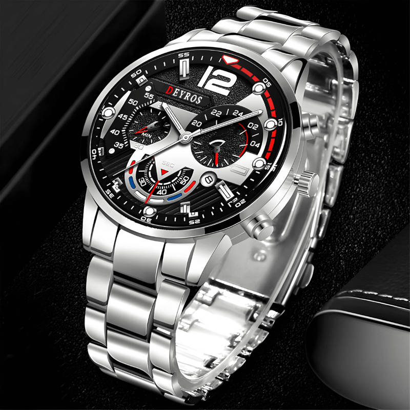 SÓ HOJE!! - Relógio de Aço Inoxidável Prata com calendário automático - Modelo PJ54115