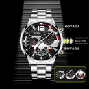 SÓ HOJE!! - Relógio de Aço Inoxidável Prata com calendário automático - Modelo PJ54115