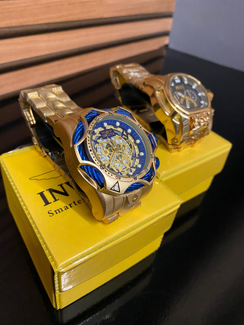 🔥 KIT DESTAQUE 💎 1 Invicta Magnum Folheado + 1x VENOM SKELETON Lançamento + BRINDES + FRETE GRÁTIS ✨