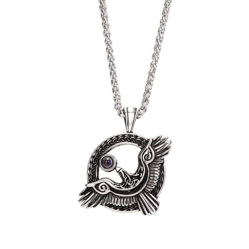 Colar Águia Personalizável Masculino Aço Inoxidável