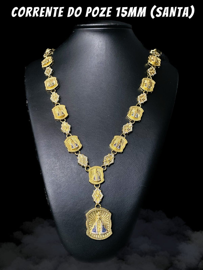 CORRENTE DO POZE NOSSA SENHORA EXCLUSIVA EM MOEDA ANTIGA