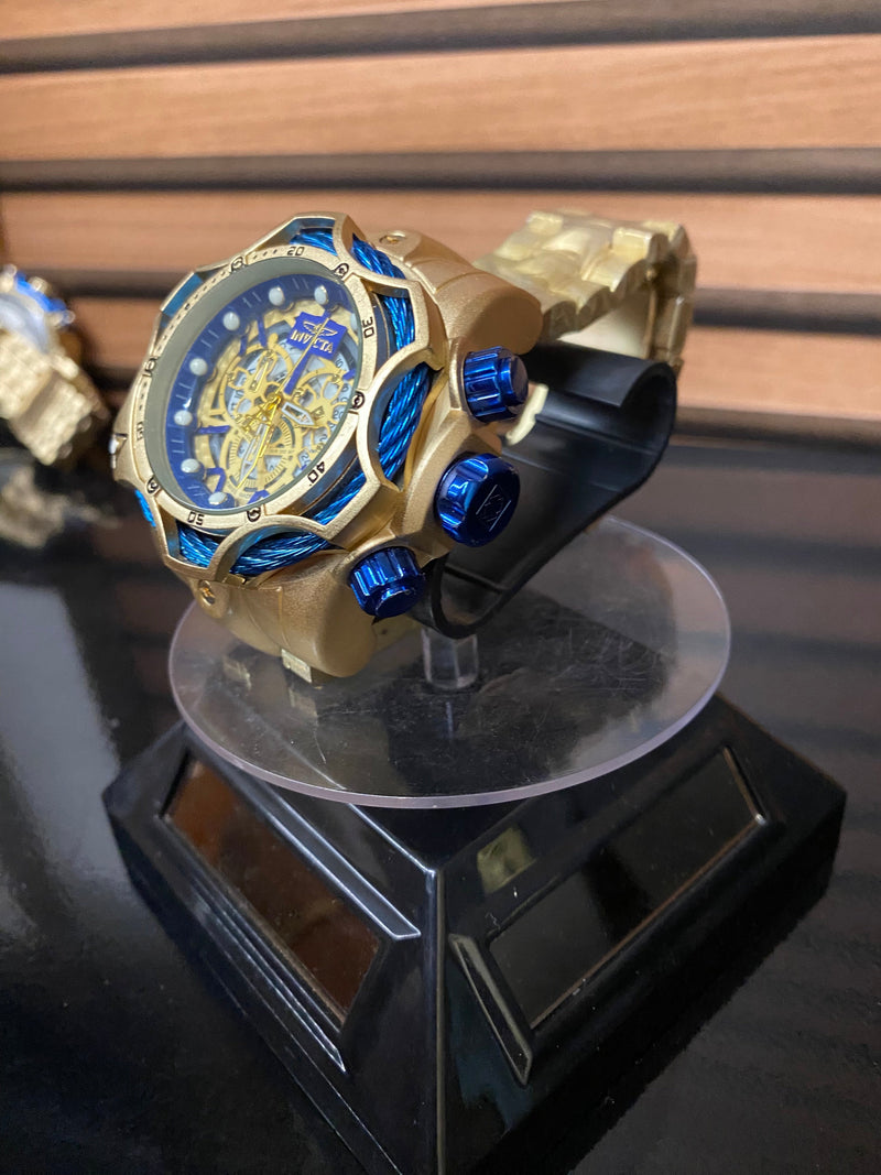 LANÇAMENTO Relógio Invicta Venom Skeleton Dourado 2.0 + 2 BRINDES + Frete Grátis