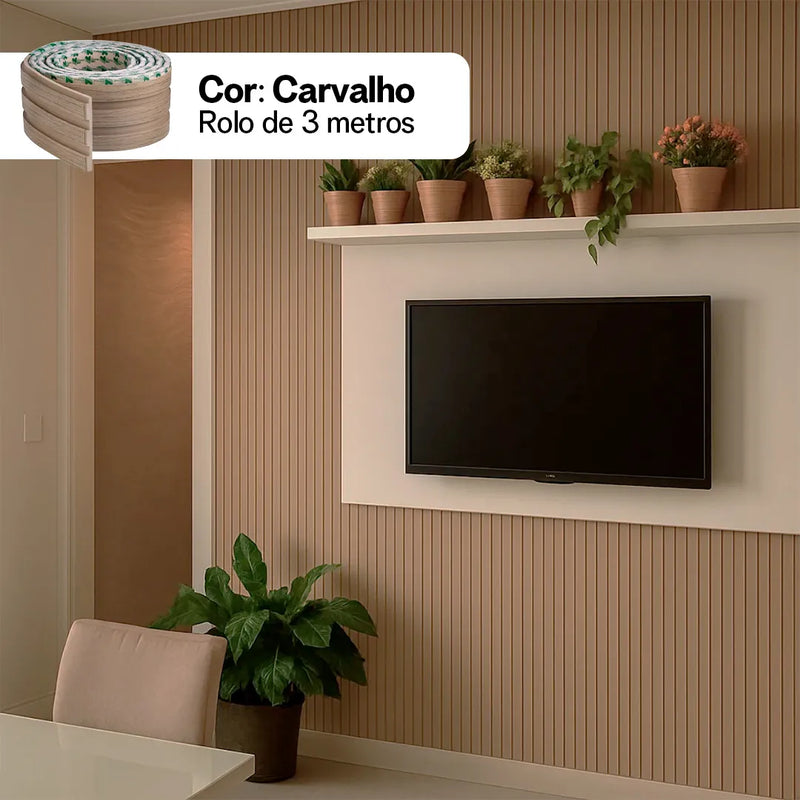 Kit Painel Ripado Autocolante 3M Laminado  | Linha Madeto | TOP