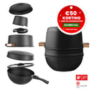 CookingTotem® | 10-Delige Opstapelbare Non-Stick Pannenset