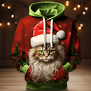 Hoodie Natalino: Gato Noel Elegante e Conforto para um Outono Estiloso