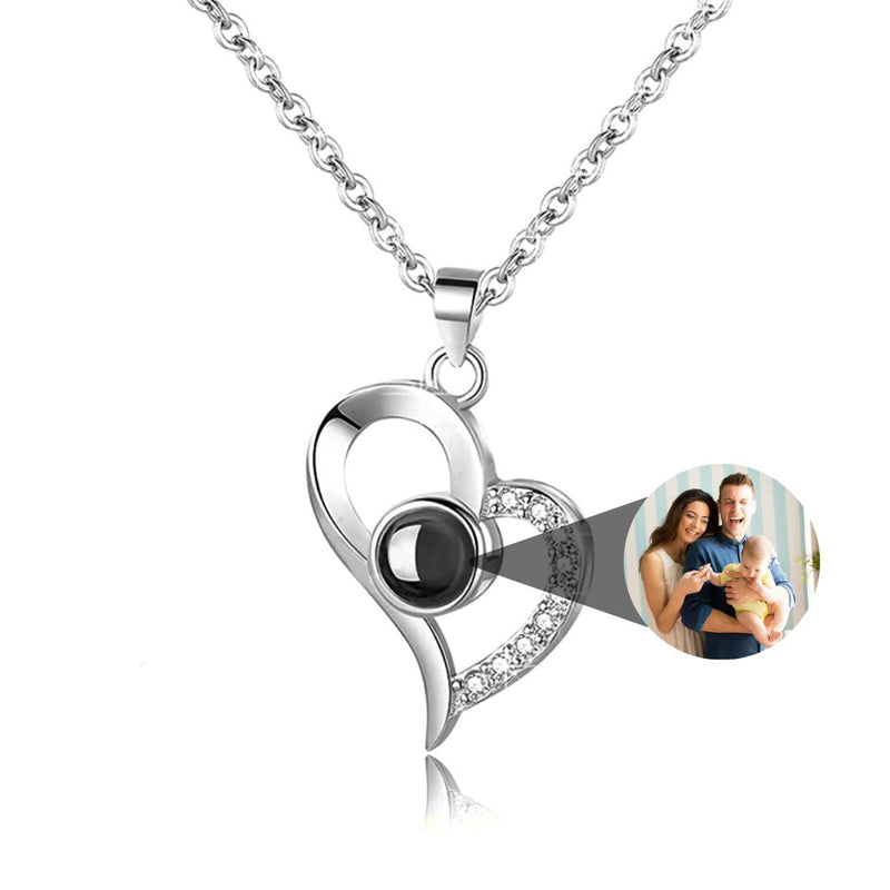 Colar Coração com Zircônias Personalizável Feminino Prata 925