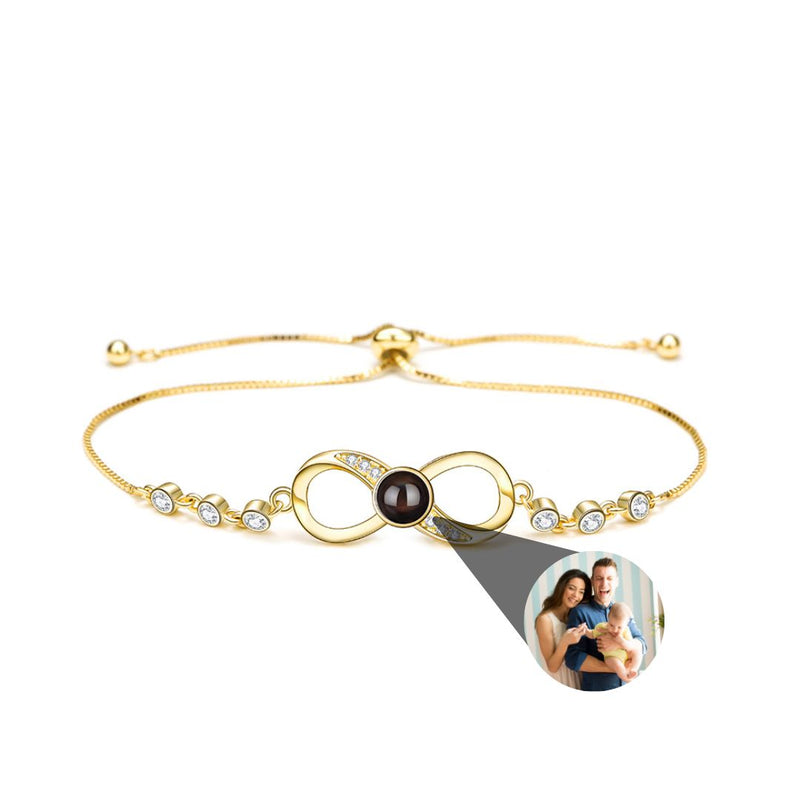 Pulseira Infinito com Zircônias Personalizável Feminina Prata 925