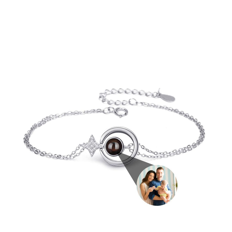 Pulseira Star com Zircônias Personalizável Feminina Prata 925