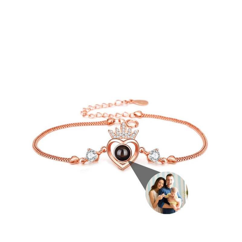 Pulseira Queen com Zircônias Personalizável Feminina Prata 925