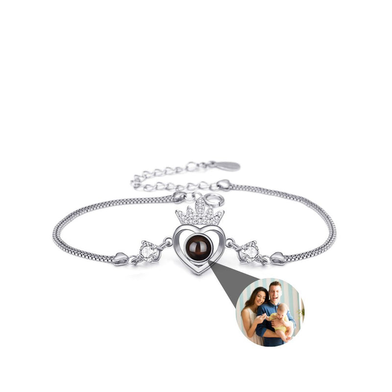 Pulseira Queen com Zircônias Personalizável Feminina Prata 925