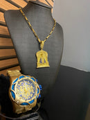 VENOM SKELETON + CORRENTE E PIGENTE BANHADA A OURO 18k