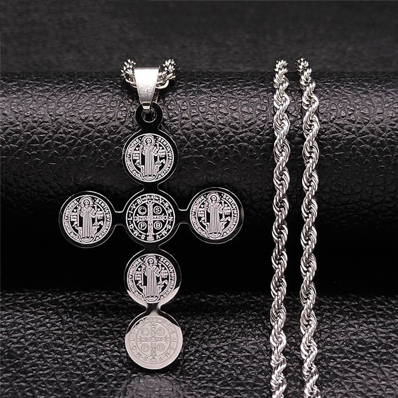 Colar São Bento Masculino Prata