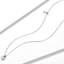 Colar Coração de Opala Cravejado de Zircônia Prata