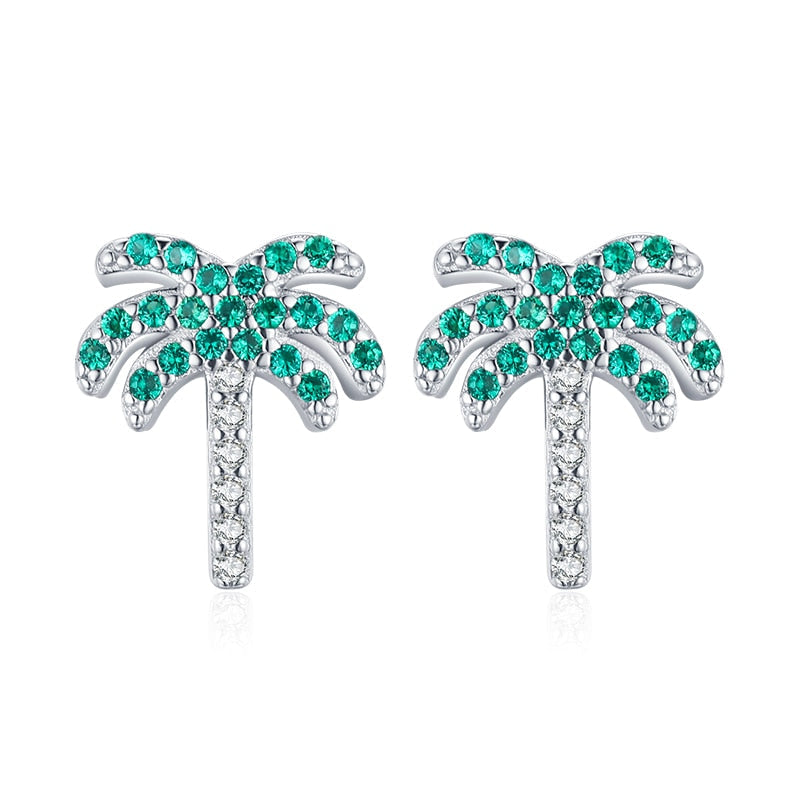 Brinco Palmeira com Pedras Verdes