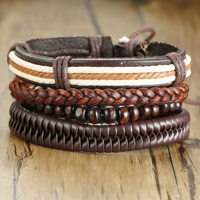 Pulseira Tribal de Couro - 4594