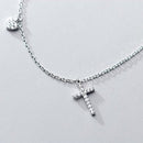 Colar de Cruz Coração e Estrela Prata