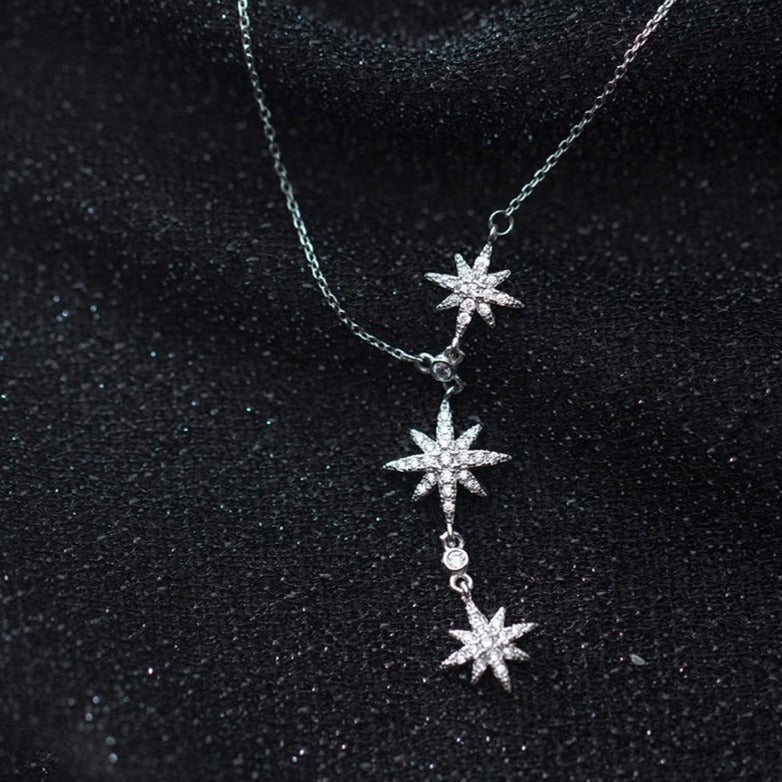 Colar de Natal Estrelas Prata