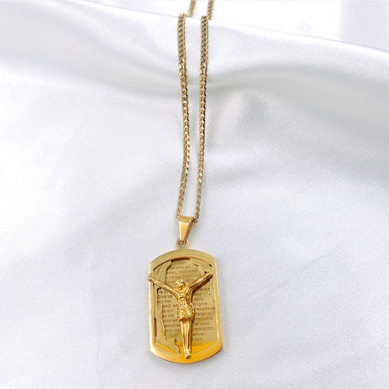 Conjunto Pulseira e Colar Pai Nosso Banhada a Ouro 18K - 4576