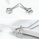 Colar Gato Coração em Prata 925