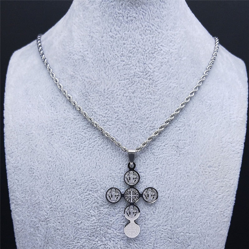 Colar São Bento Masculino Prata