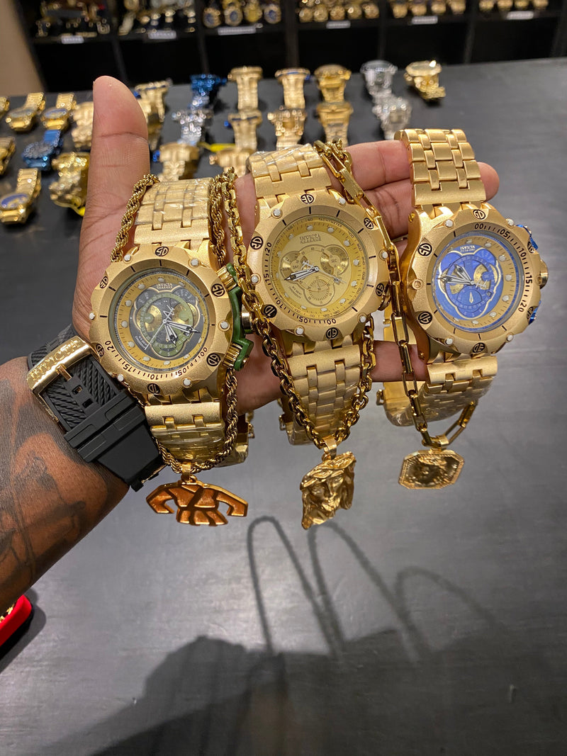 KIT COM 3 RELOGIOS + 3 CORRENTES + PIGENTES