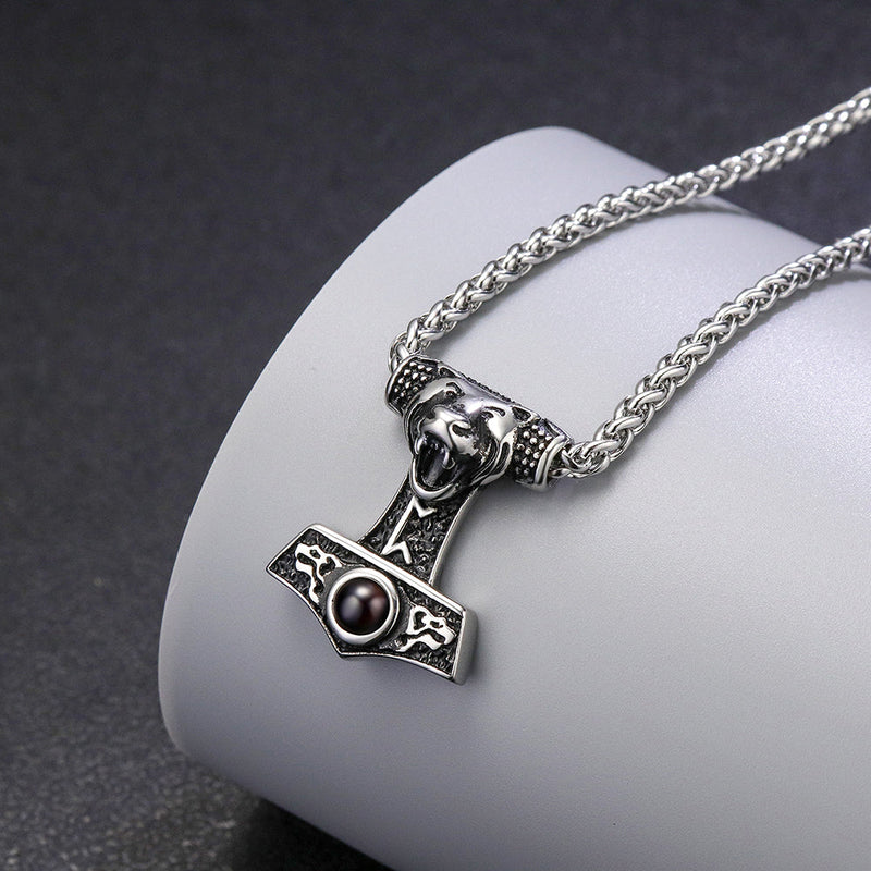 Colar Viking Personalizável Masculino Aço Inoxidável