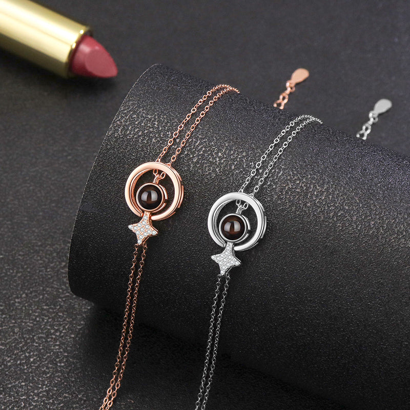 Pulseira Star com Zircônias Personalizável Feminina Prata 925