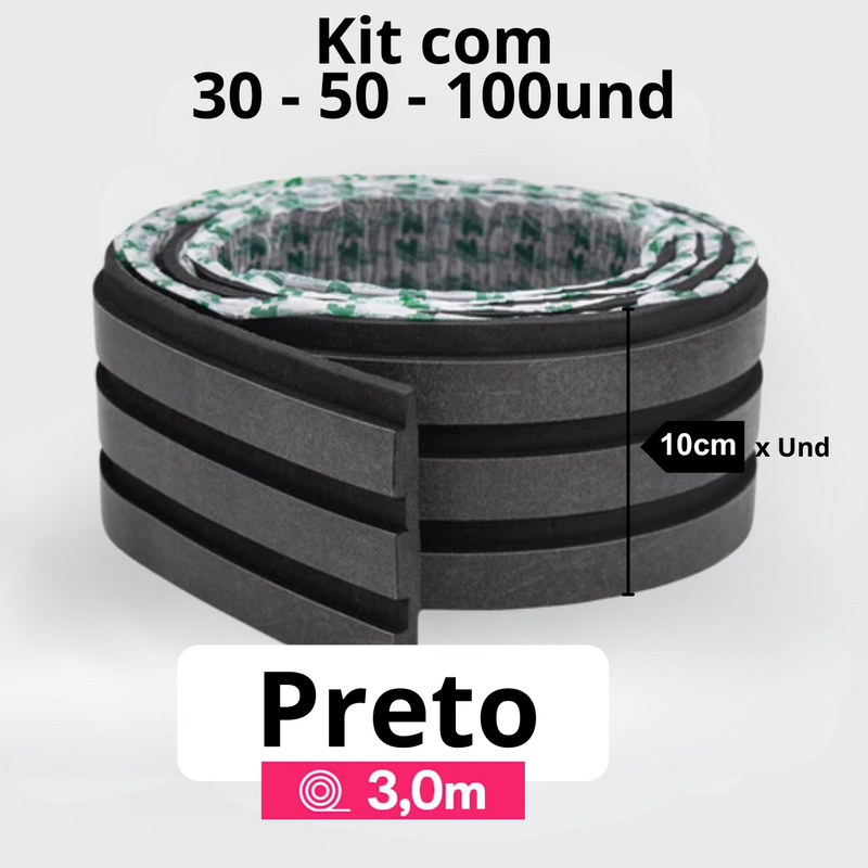 Kit Painel Ripado Autocolante 3M Laminado  | Linha Madeto | TOP