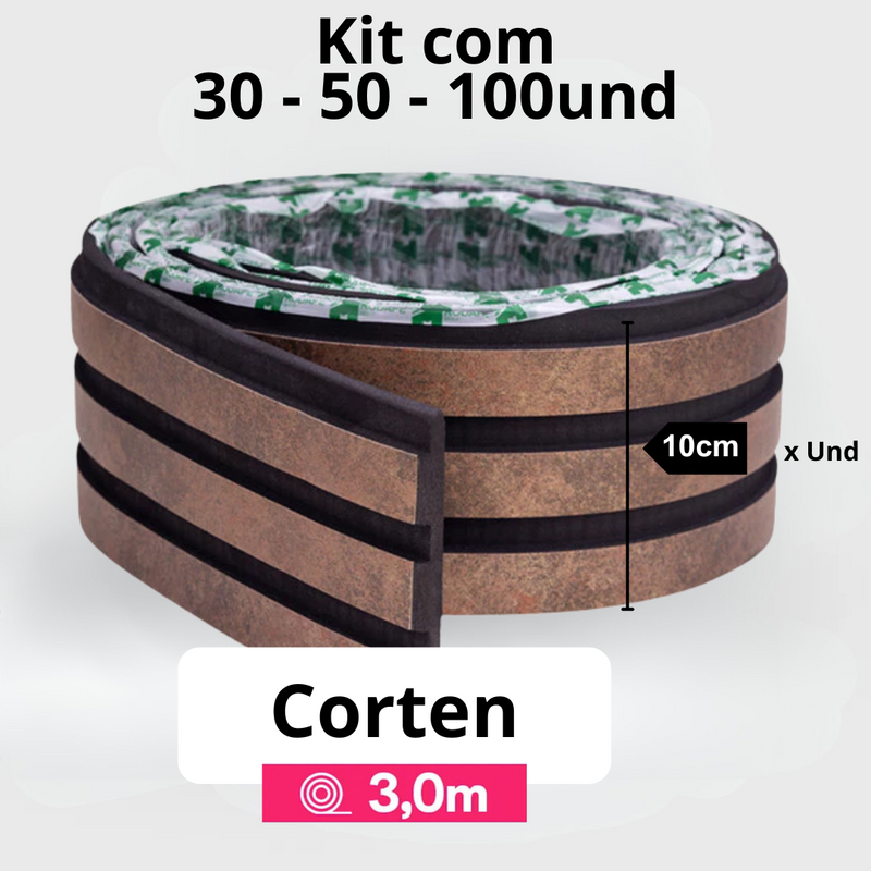 Kit Painel Ripado Autocolante 3M Laminado  | Linha Madeto | TOP