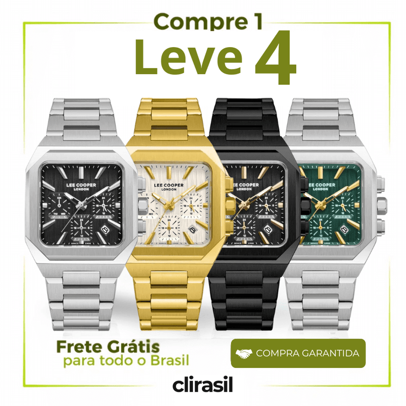 PROMOÇÃO COMPRE 1 LEVE 4 - Lee Cooper – LC08143.370 42.2mm - Acompanha Caixa + Garantia de 1 ano (ÚLTIMO DIA!!)!)
