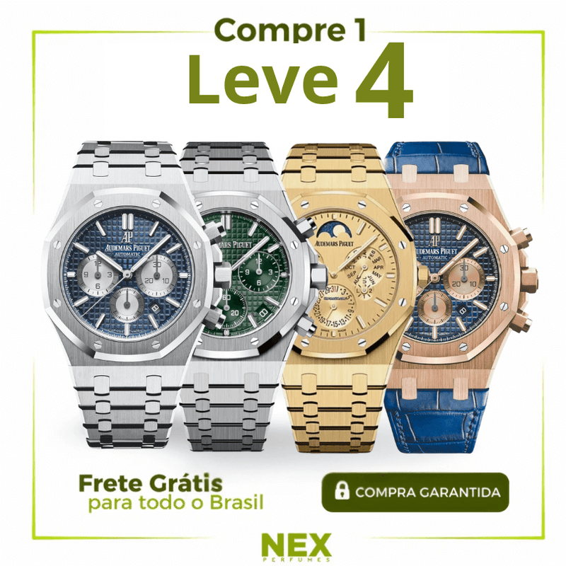 COMBO - 4 Relógios ROYAL OAK CHRONOGRAPH 41mm - Acompanha Caixa + Certificado do Original