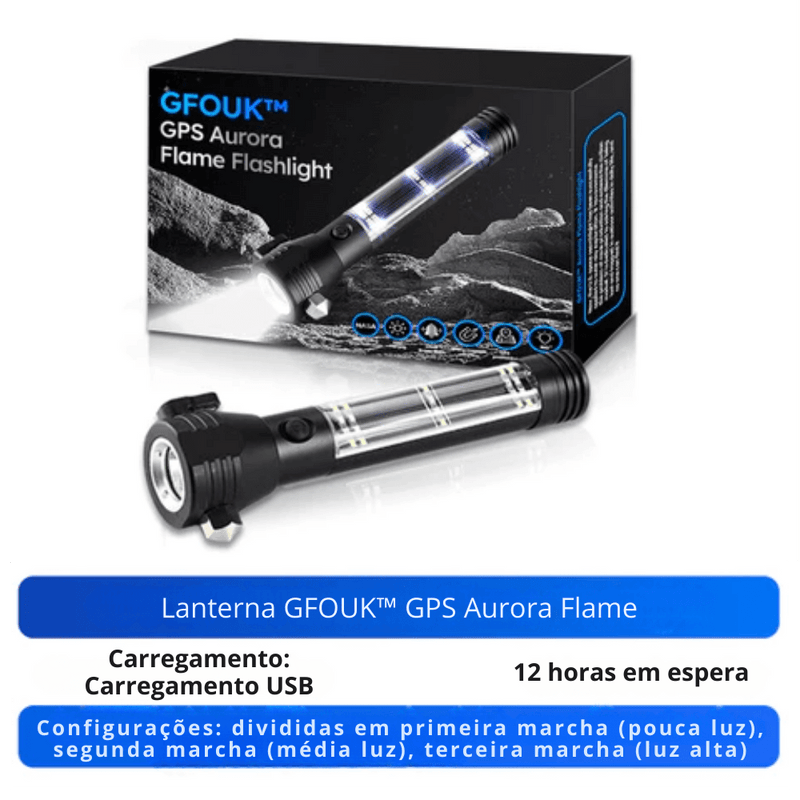 GFOUK™ GPS Aurora Flame Flashlight