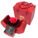 Colar em Ouro Branco + Com Rosa Verdadeira + Cartão Declaração - Para Meu Amor