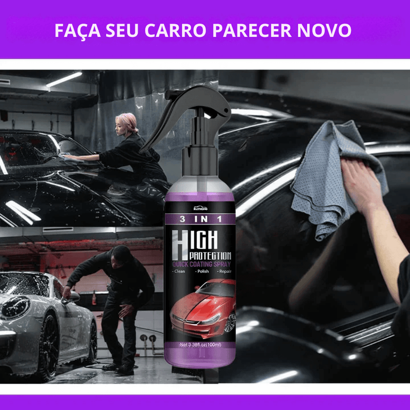 SPRAY DE REVESTIMENTO DE CERÂMICA PARA CARRO 3 EM 1 - (COMPRE 1 E GANHE 1 GRÁTIS)