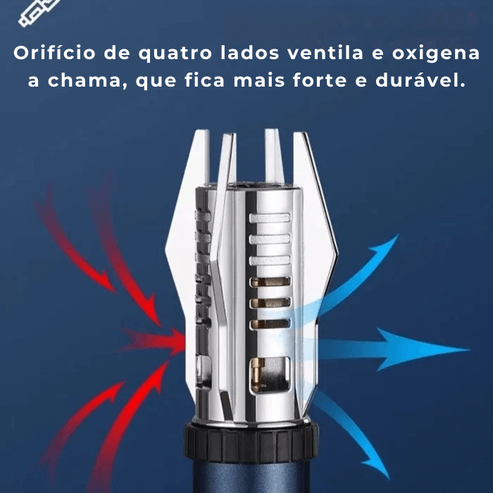 🔥🔥🔥Isqueiro de chama azul à prova de vento grande de metal