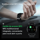 Jewlify℗ Smartwatch com alto falante Bluetooth e monitoramento de saúde