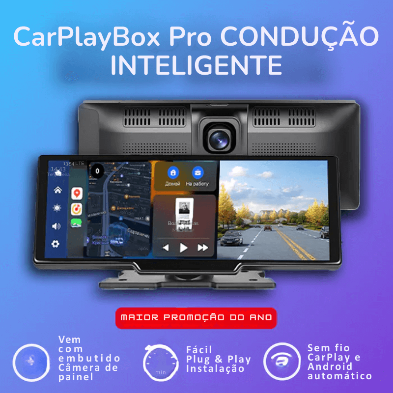 CarPlayBox™ Pro - Segurança e entretenimento juntos!