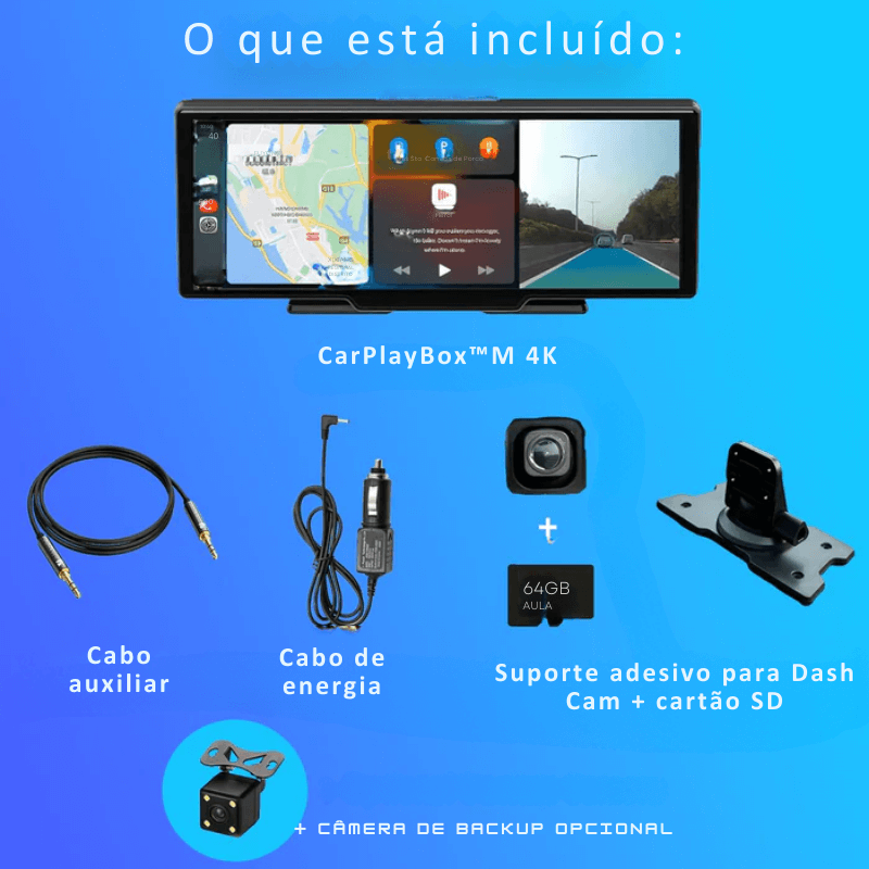 CarPlayBox™ Pro - Segurança e entretenimento juntos!