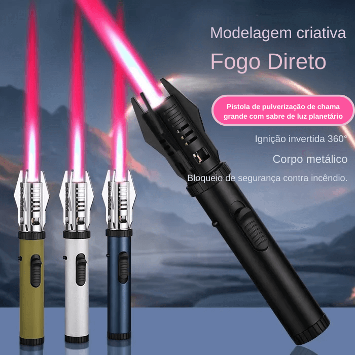 🔥🔥🔥Isqueiro de chama azul à prova de vento grande de metal