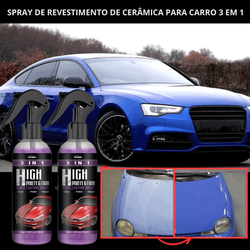 SPRAY DE REVESTIMENTO DE CERÂMICA PARA CARRO 3 EM 1 - (COMPRE 1 E GANHE 1 GRÁTIS)