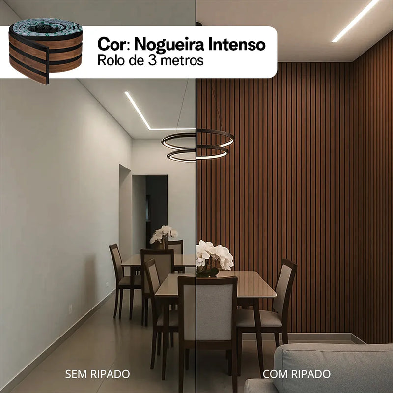 Kit Painel Ripado Autocolante 3M Laminado  | Linha Madeto | TOP
