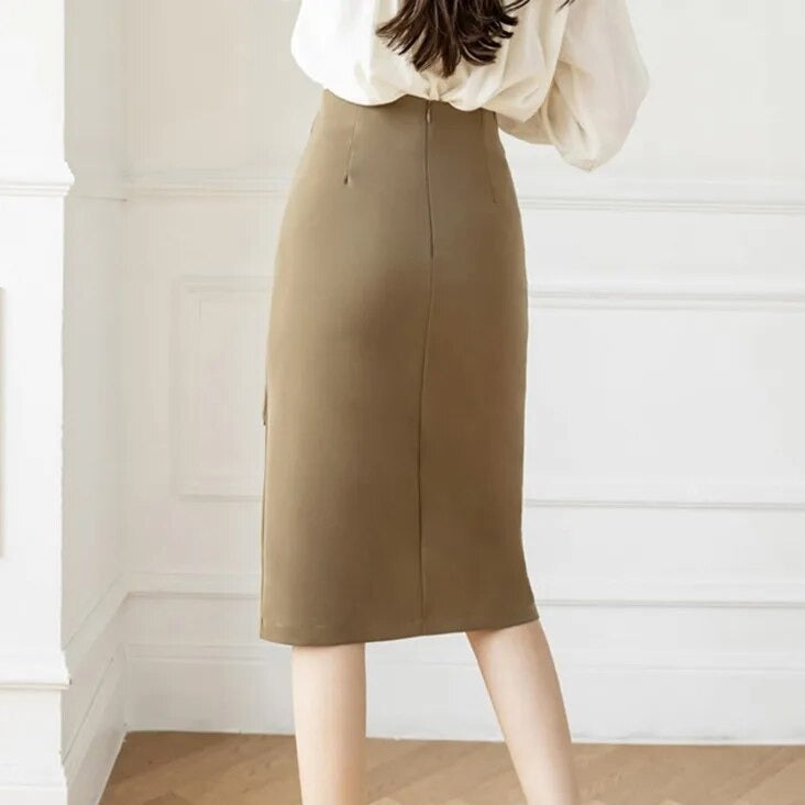 (Promo de Lançamento: Compre 1, Leve 2) Saias Lívia™ com Amarração Lateral e Cintura Alta / A Magia do Design Envolvente para um Look Urbano Distinto!