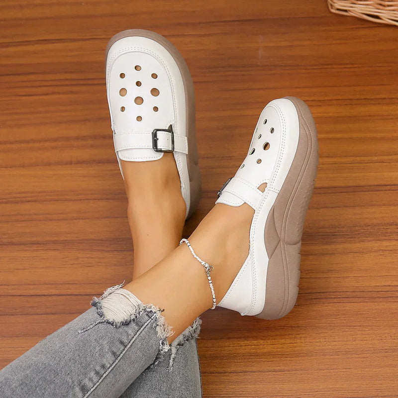 Sandália Ortopédica De Couro - Com Plataforma