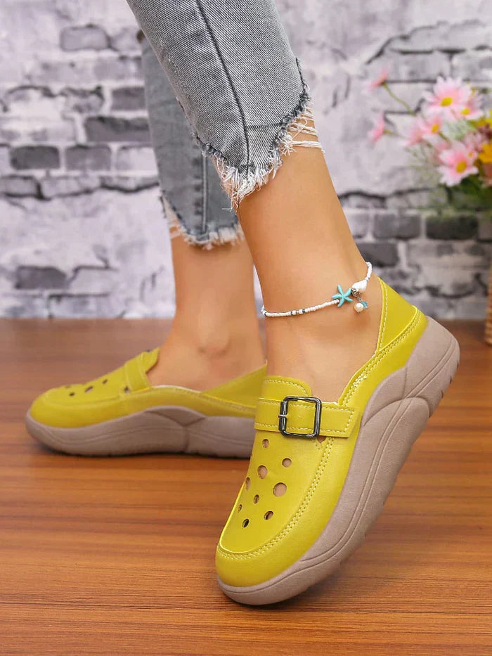 Sandália Ortopédica De Couro - Com Plataforma