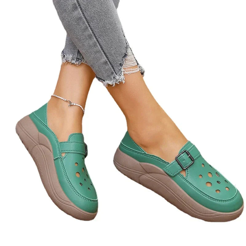 Sandália Ortopédica De Couro - Com Plataforma