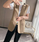 Blazer de Lapela Sophia™ - O Blazer Sem Mangas: Elegância e Estilo em Cada Detalhe!