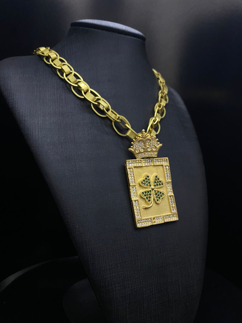 [MOEDA ANTIGA] ELO CARIOCA 12MM + PIGENTE CHAPA TREVO 🍀