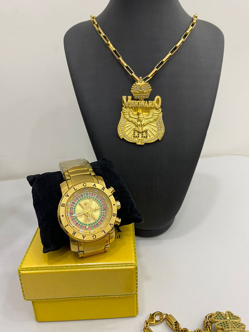 BVLGARI ROLETA 100% FUNCIONAL + CORRENTE E PINGENTE